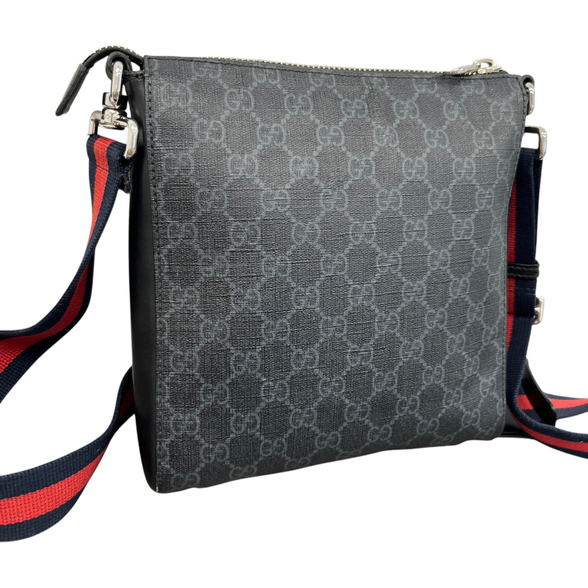 Men's GG Supreme Messenger Bag Black - Photo 8
