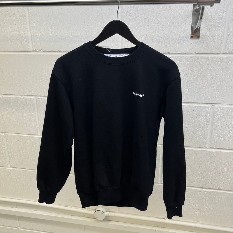 Men's Logo Print Sweatshirt Black Size XXS