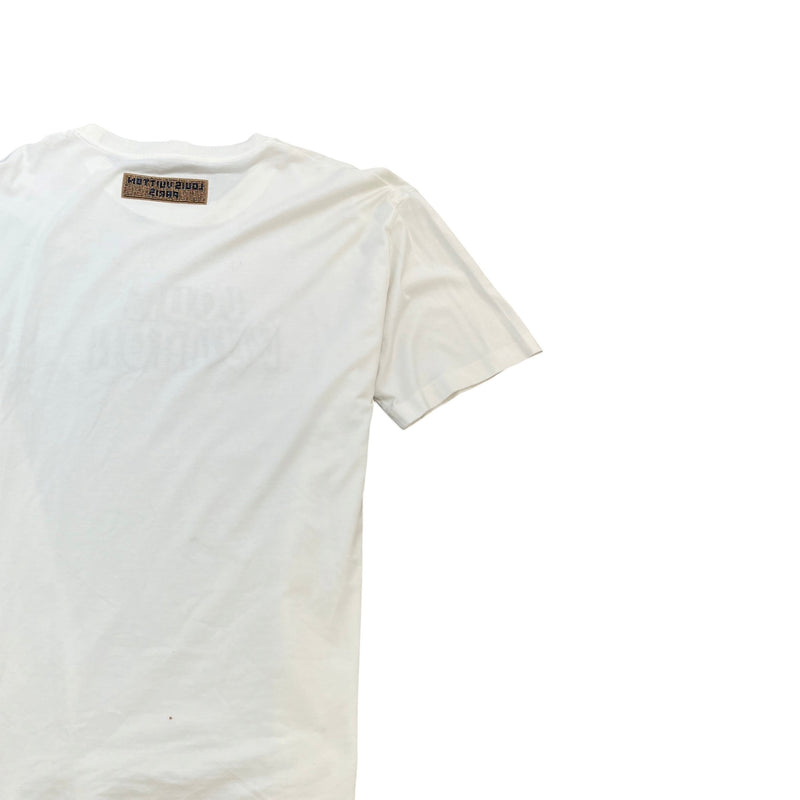Men's Beaded Logo T-Shirt White Size XXL