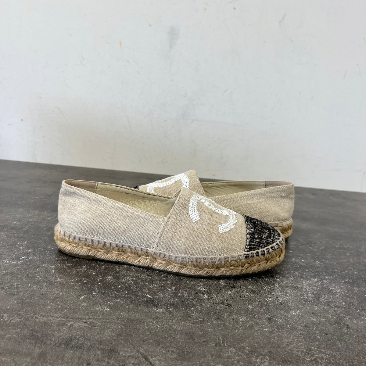 Women's CC Logo Espadrilles Beige Size UK 4 / EU 37 - Photo 12