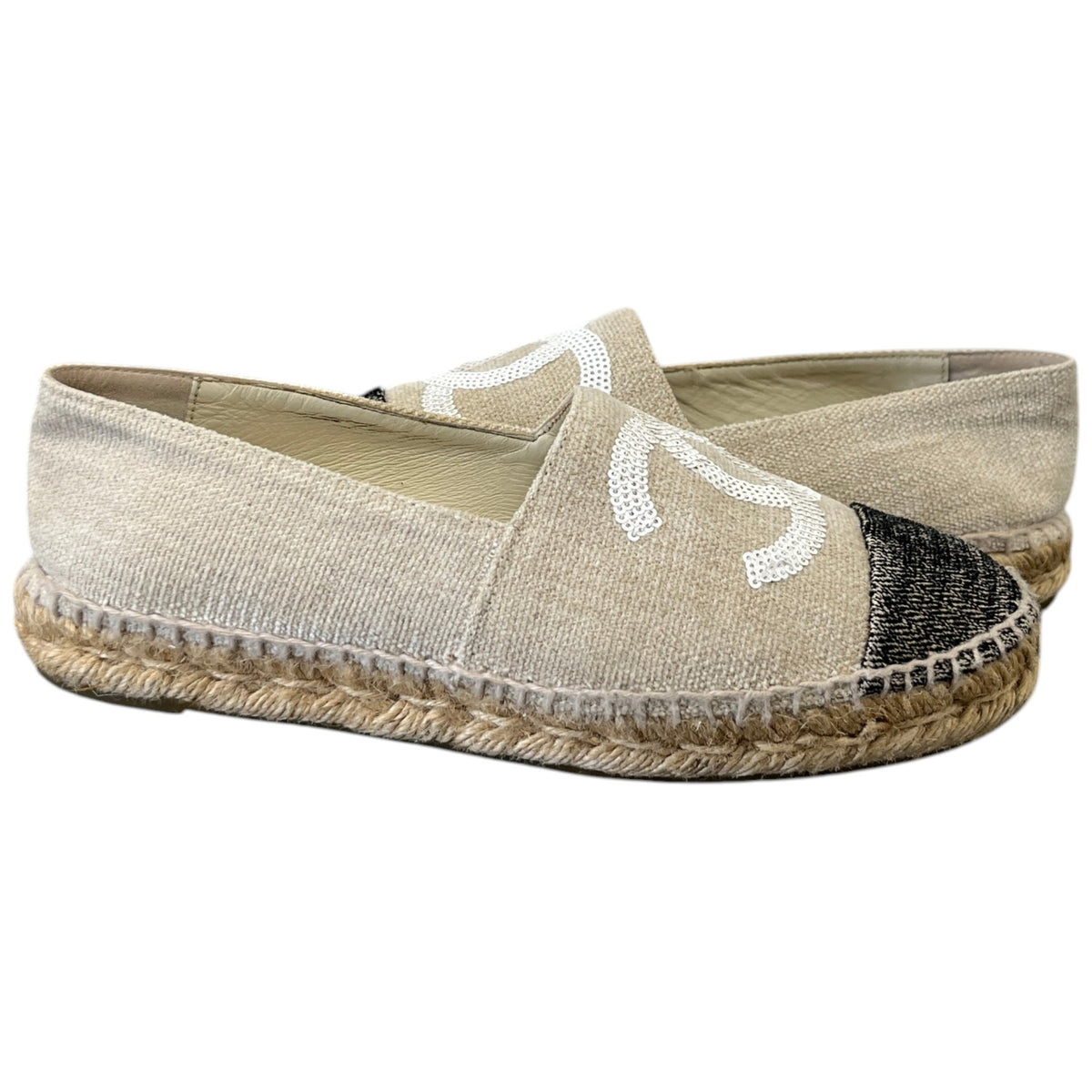 Women's CC Logo Espadrilles Beige Size UK 4 / EU 37 - Photo 3