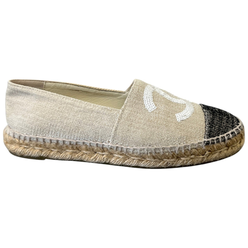 Women's CC Logo Espadrilles Beige Size UK 4 / EU 37