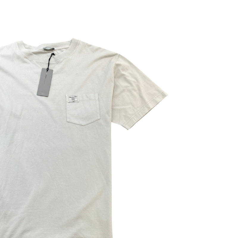 Men's 1947 Embroidered Logo T-Shirt Beige Size XL