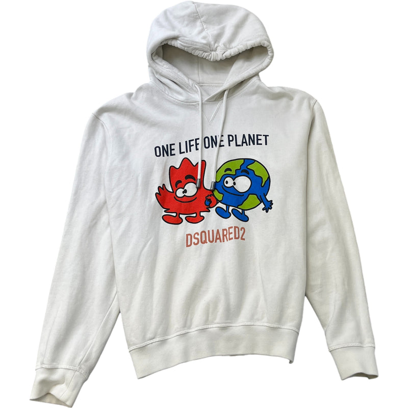 Men's Planet Logo Hoodie White Size L