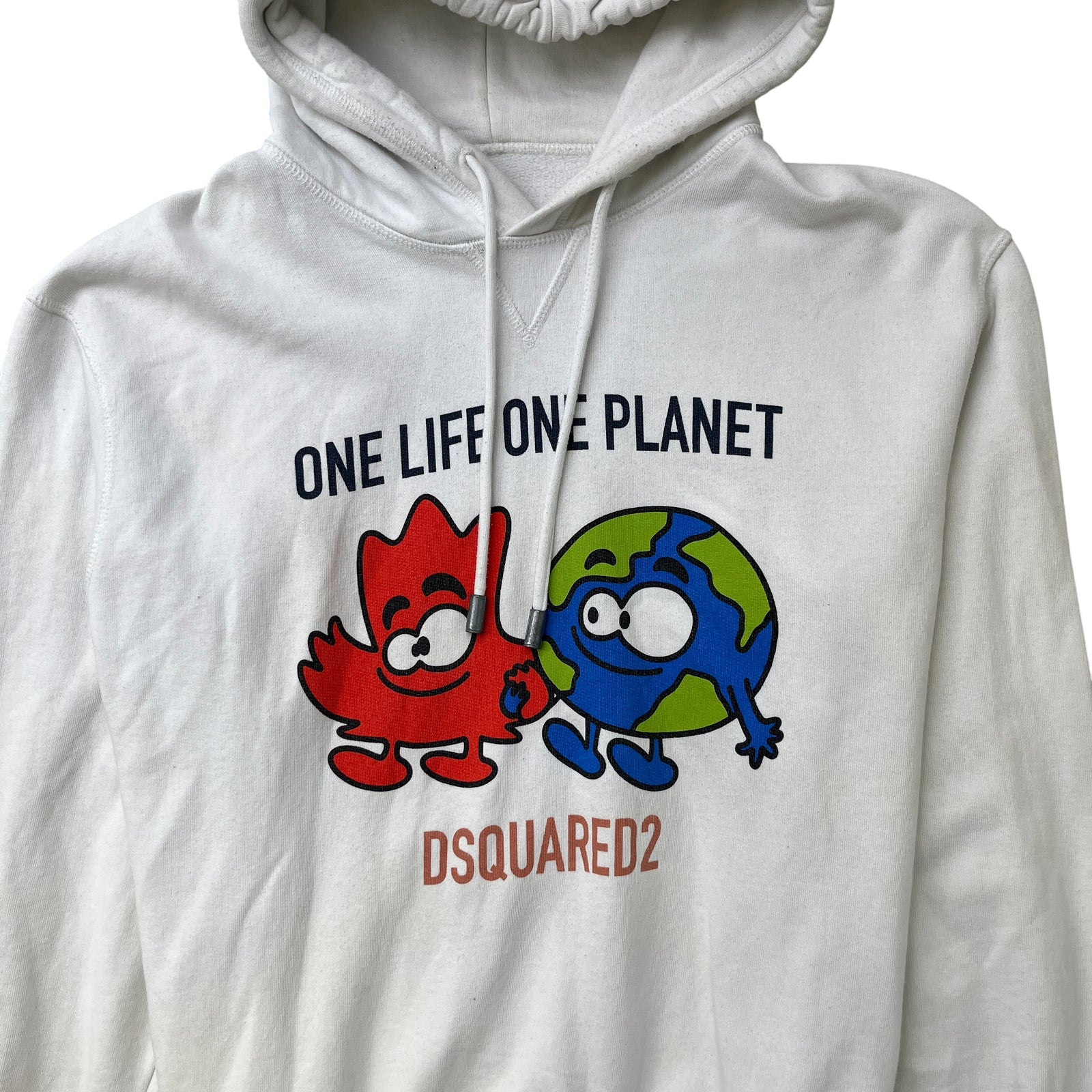 Men's Planet Logo Hoodie White Size L - Photo 5