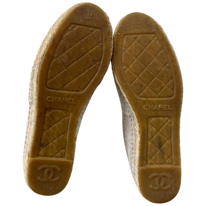 Women's CC Logo Espadrilles Beige Size UK 4 / EU 37
