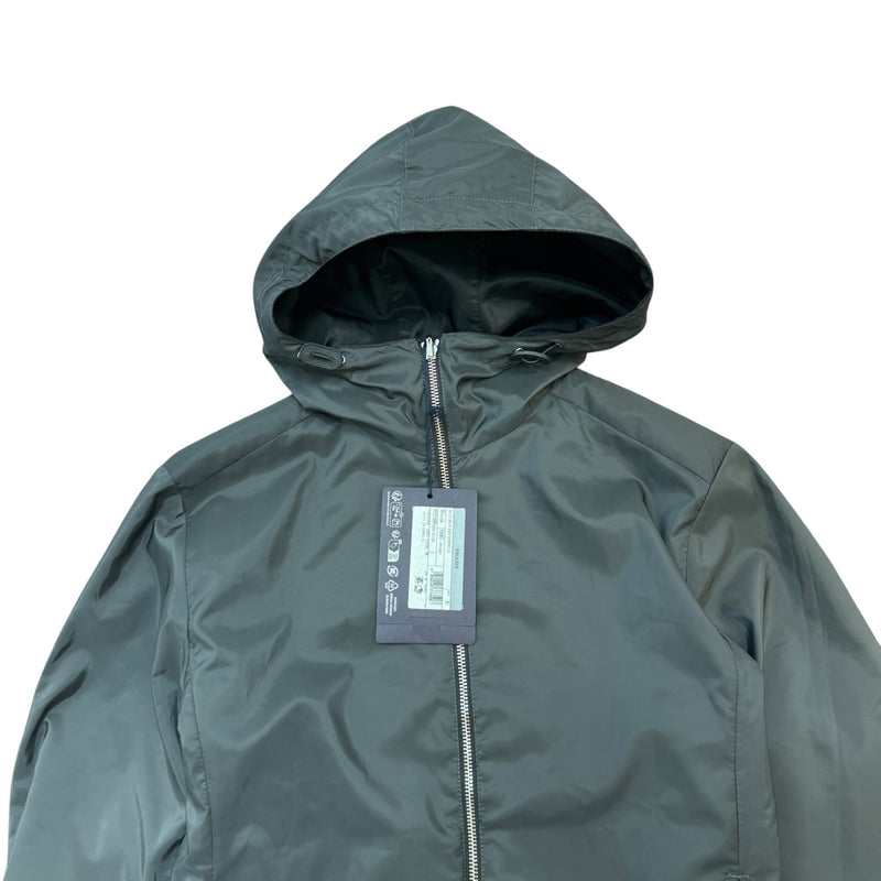 Men's Re-Nylon Plaque Logo Reversible Windbreaker Black Size L