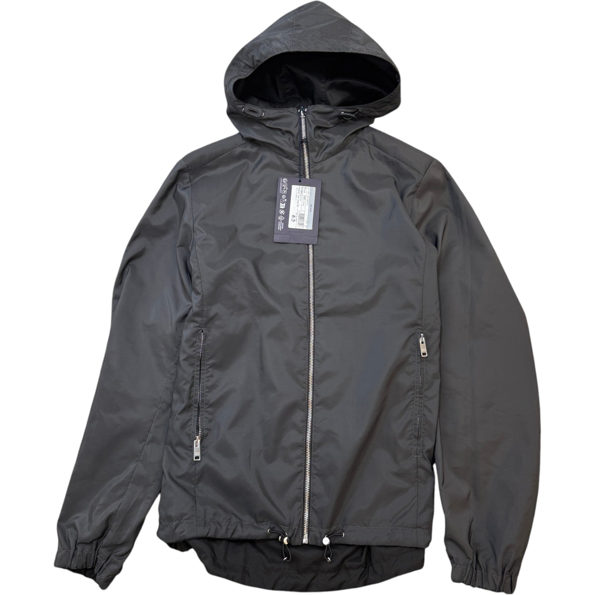 Men's Re-Nylon Plaque Logo Reversible Windbreaker Black Size L - Photo 2