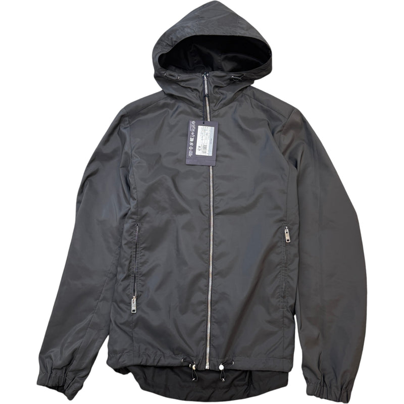 Men's Re-Nylon Plaque Logo Reversible Windbreaker Black Size L