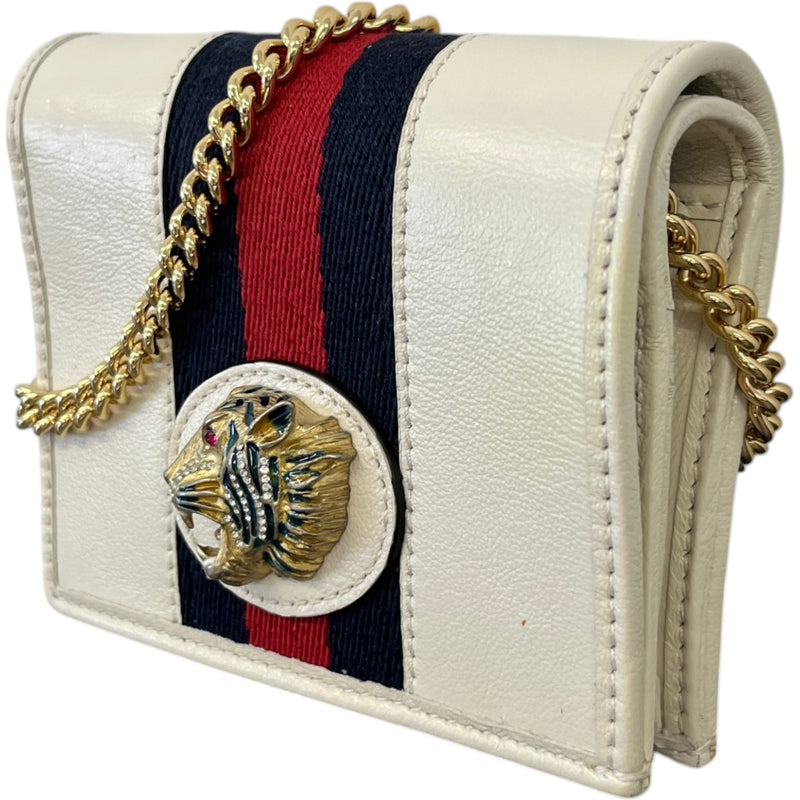 Women's Rajah Chain Card Case Wallet Cream
