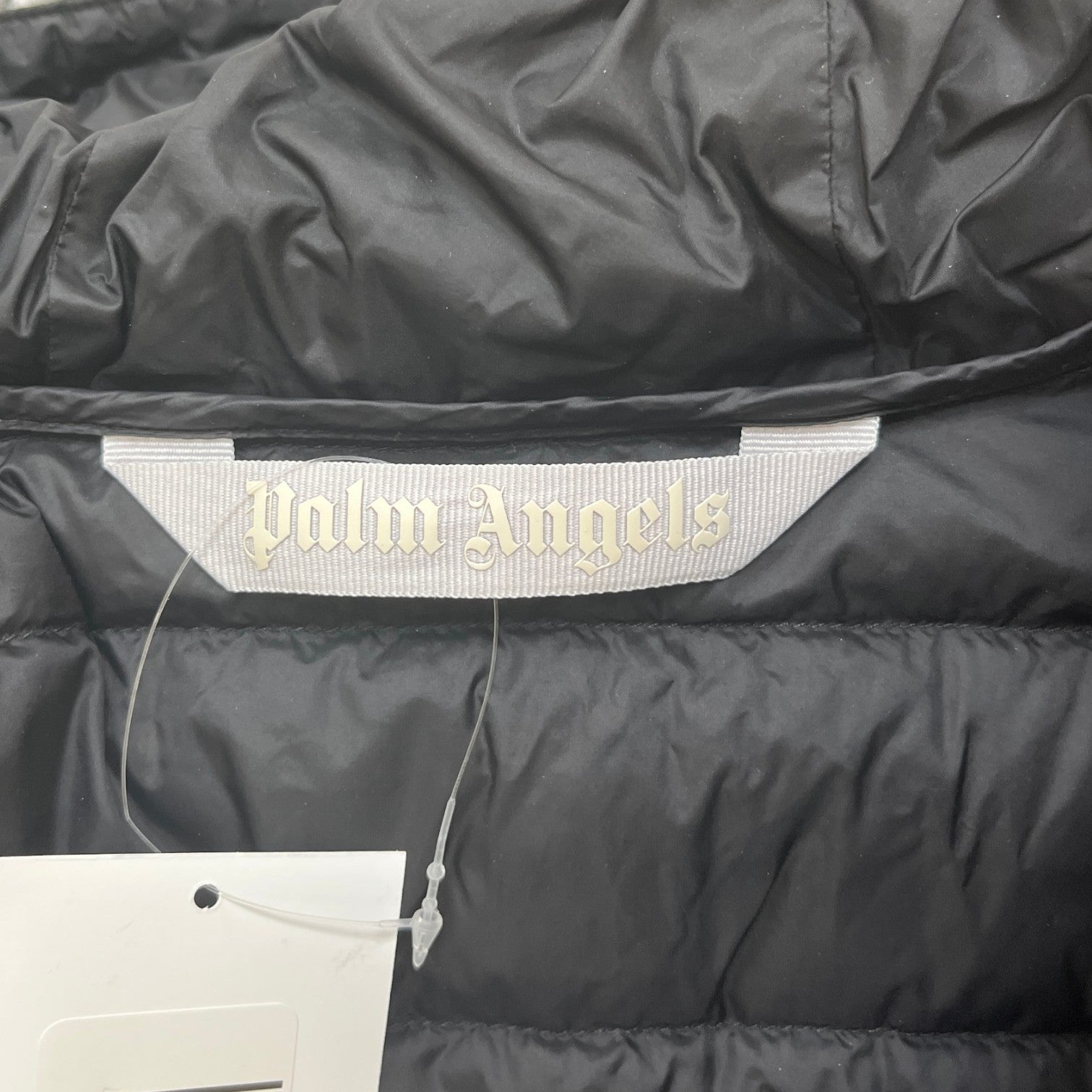 Palm Angels Women's Logo Embroidered bomber Down Jacket Black Size 8 - Photo 6