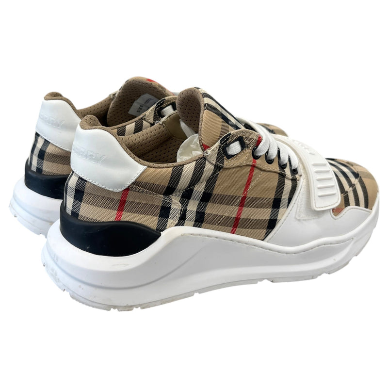 Men's Vintage Check Low Trainers White Size UK 6 / EU 40