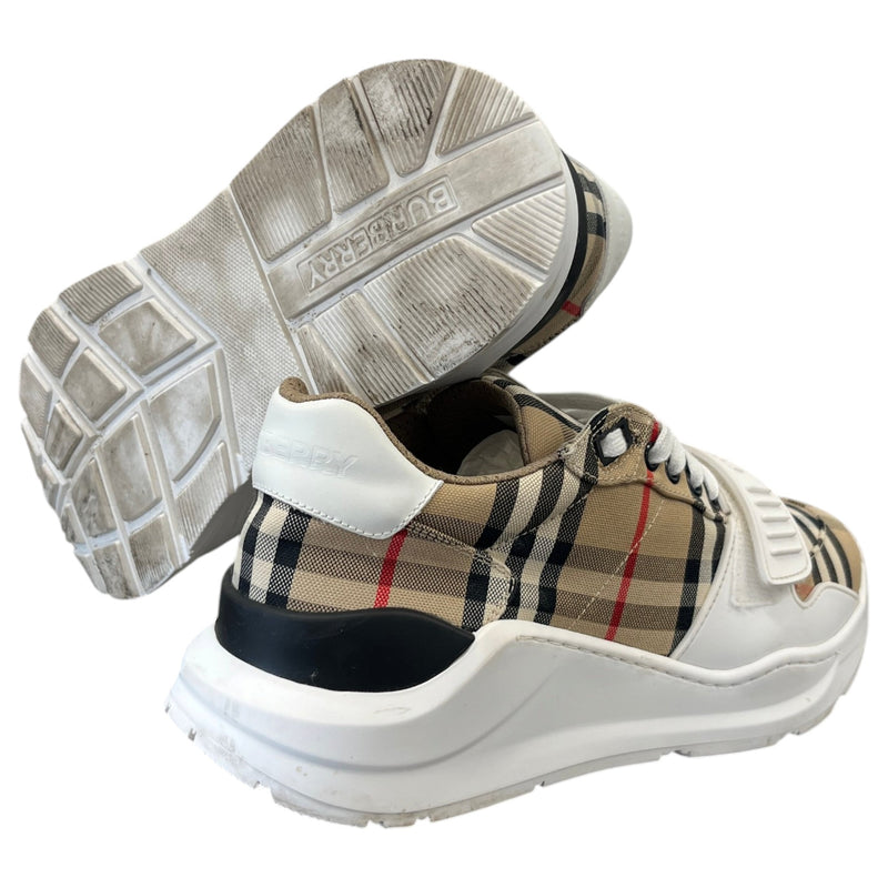 Men's Vintage Check Low Trainers White Size UK 6 / EU 40