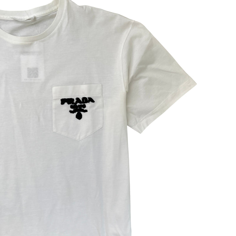 Men's Embroidered Logo T-Shirt White Size XL