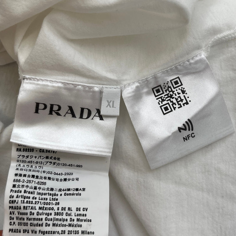 Men's Embroidered Logo T-Shirt White Size XL