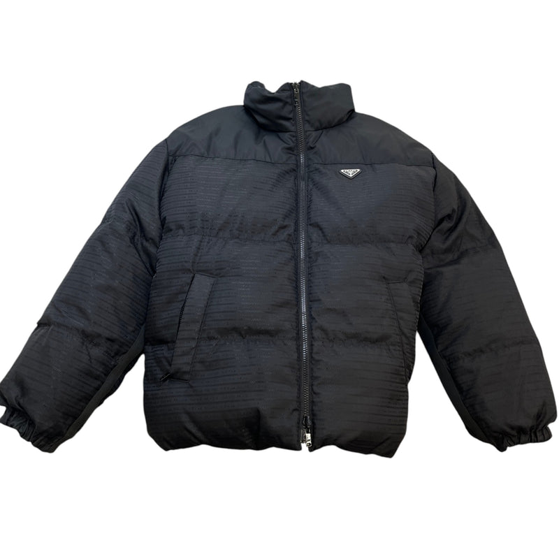 Men's Re-Nylon Plaque Logo Reversible Down Jacket Black Size XXL
