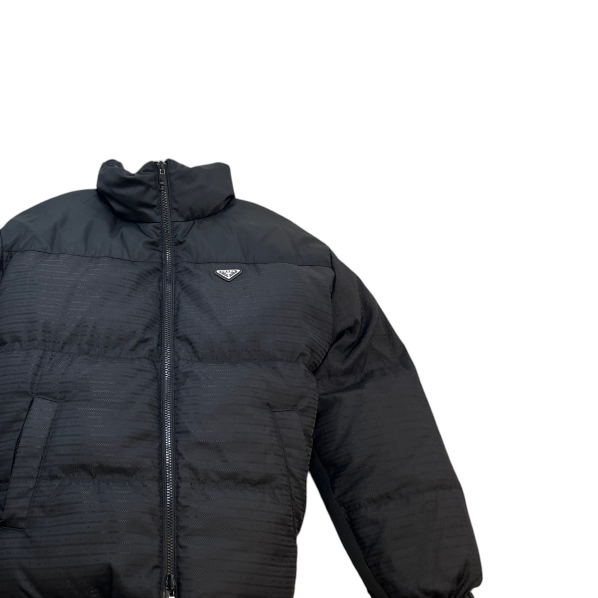 Men's Re-Nylon Plaque Logo Reversible Down Jacket Black Size XXL - Photo 5