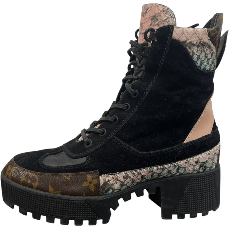 Women's Monogram Laureate Desert Boots Black Size UK 4 / EU 37