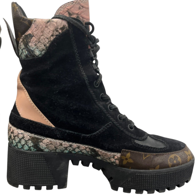 Women's Monogram Laureate Desert Boots Black Size UK 4 / EU 37