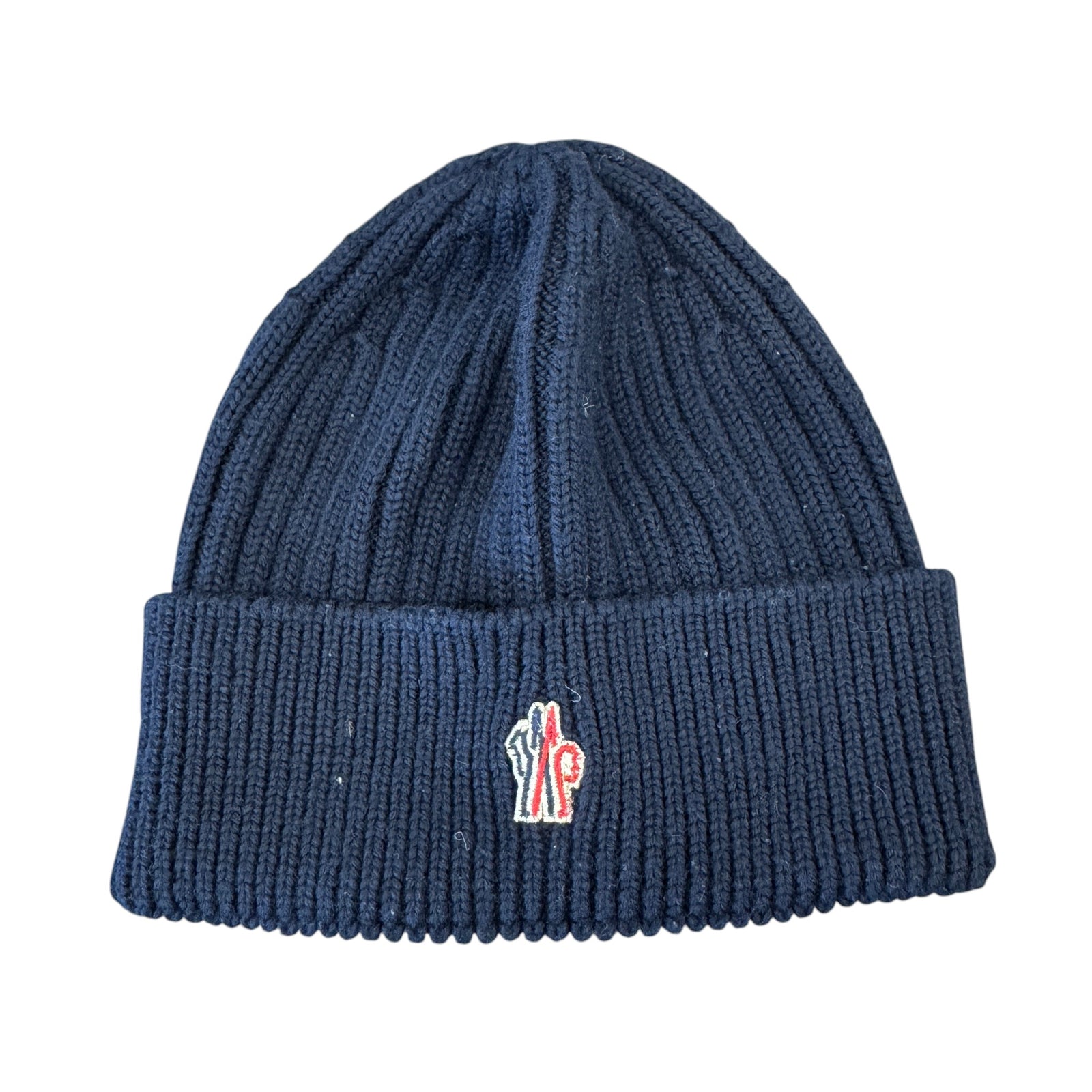 Men's Logo Patch Beanie Hat Navy - Photo 1