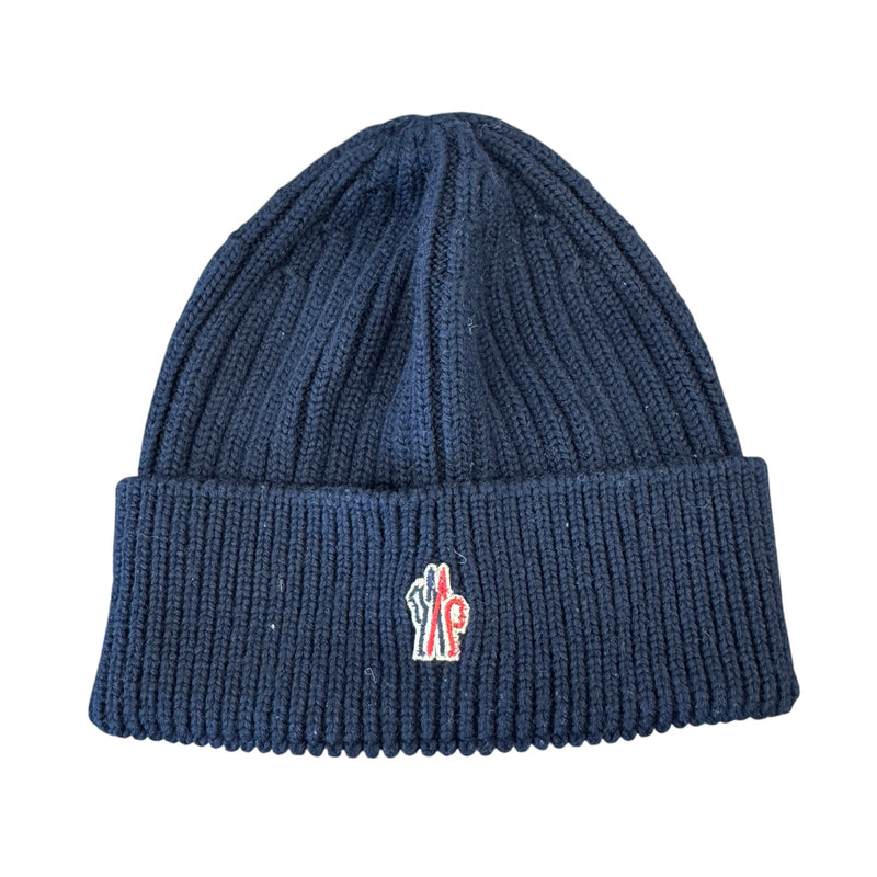 Men's Logo Patch Beanie Hat Navy