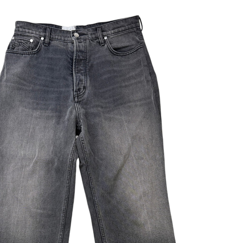 Men's 90S Wide Leg Washed Jeans Black Size Waist 34"