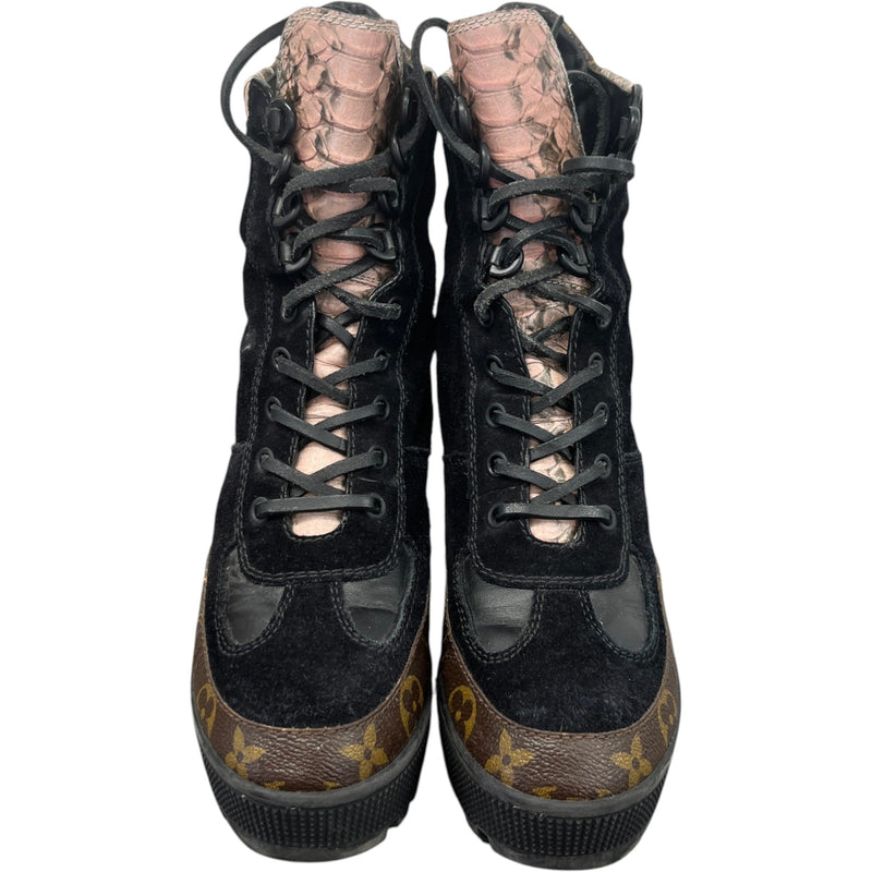 Women's Monogram Laureate Desert Boots Black Size UK 4 / EU 37
