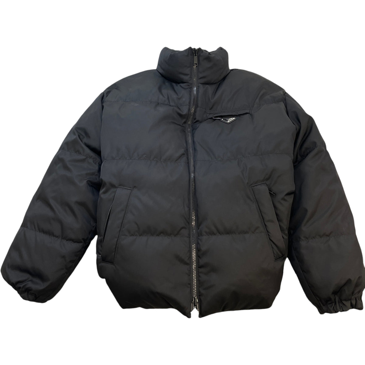 Men's Re-Nylon Plaque Logo Reversible Down Jacket Black Size XXL - Photo 2