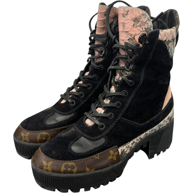 Women's Monogram Laureate Desert Boots Black Size UK 4 / EU 37