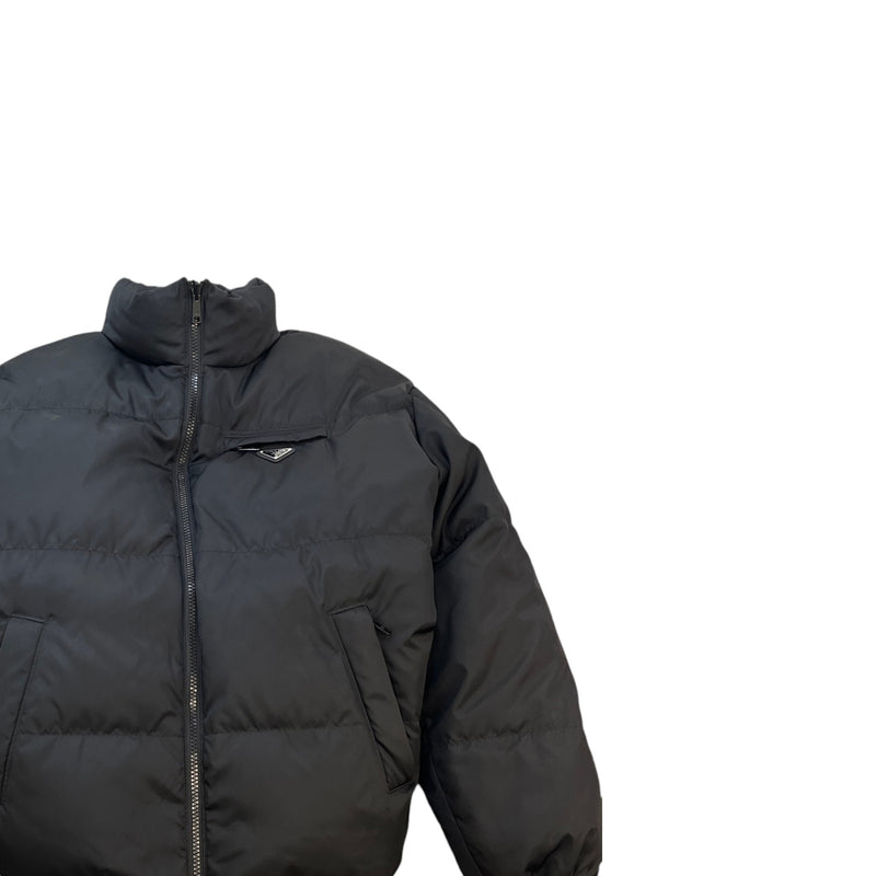 Men's Re-Nylon Plaque Logo Reversible Down Jacket Black Size XXL