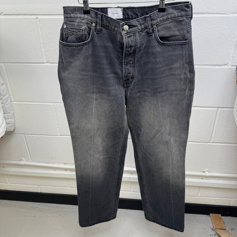 Men's 90S Wide Leg Washed Jeans Black Size Waist 34"