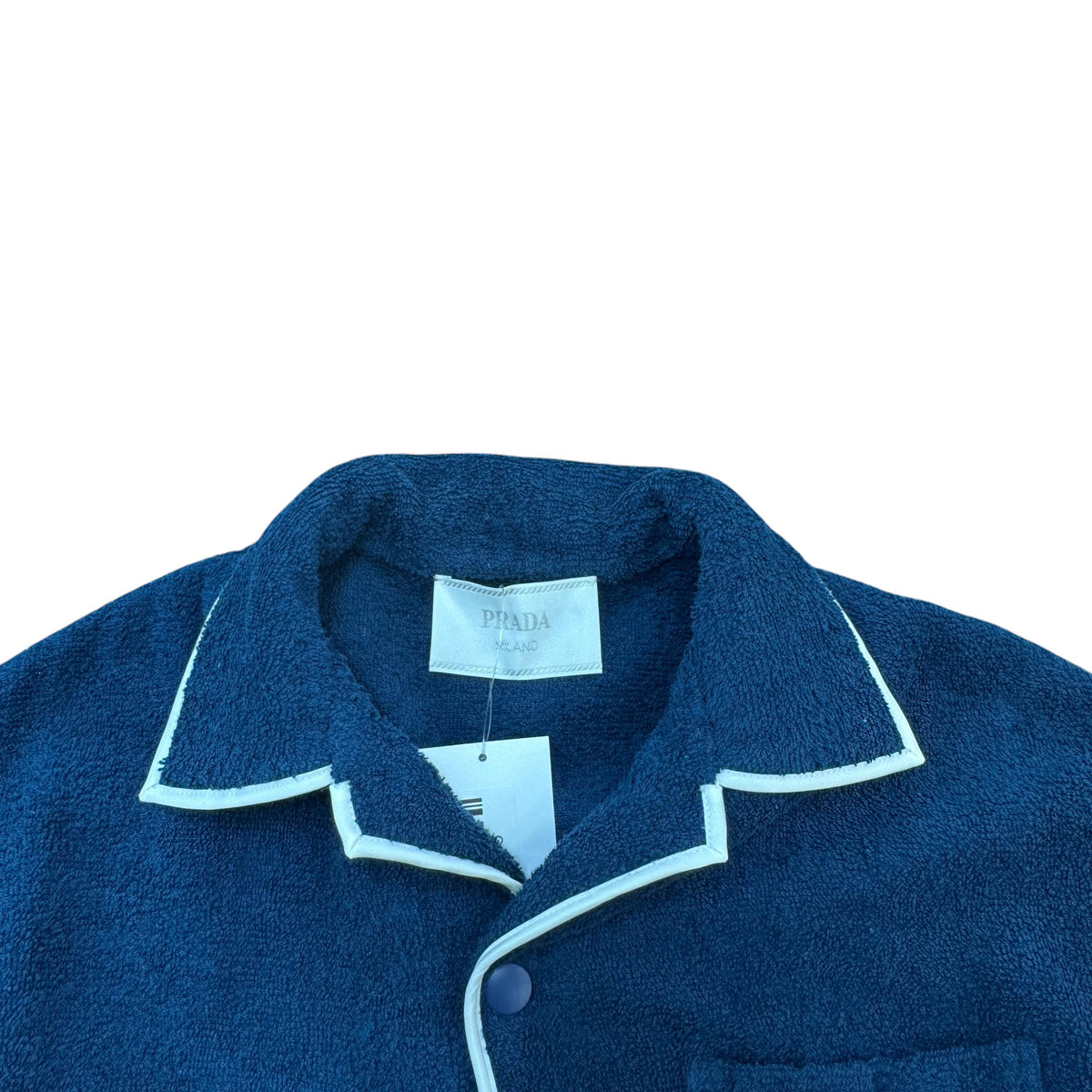 Men's Plaque Logo Short Sleeve Shirt Blue Size XS - Photo 6