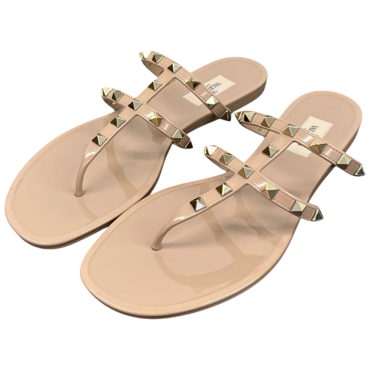 Women's Rockstud Sandals Beige Size UK 8 / EU 41 - Photo 9