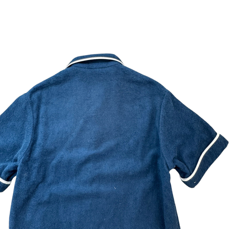 Men's Plaque Logo Short Sleeve Shirt Blue Size XS