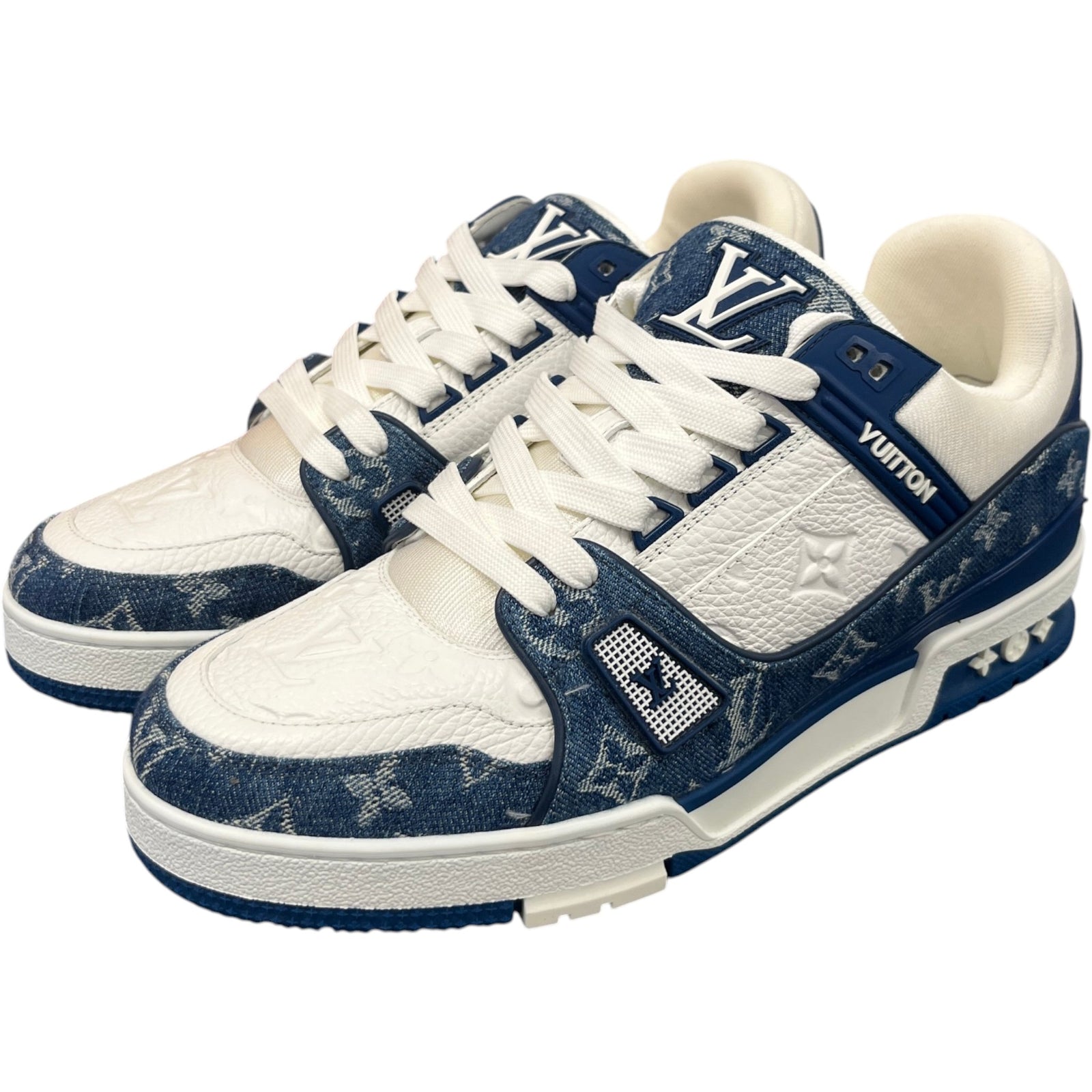 Men's LV Low Trainers Blue Size UK 8 / EU 42 - Photo 9