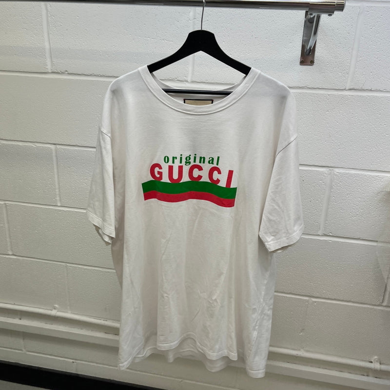Men's Logo Print T-Shirt White Size 3XL