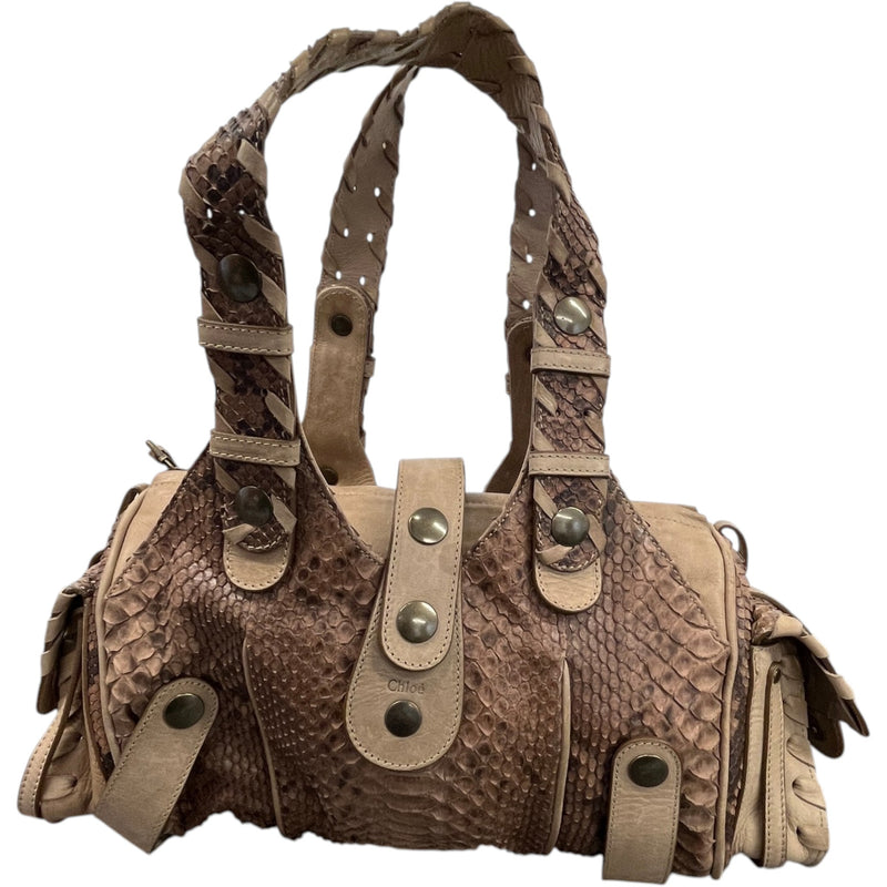 Women's Silverado Python Handbag Beige