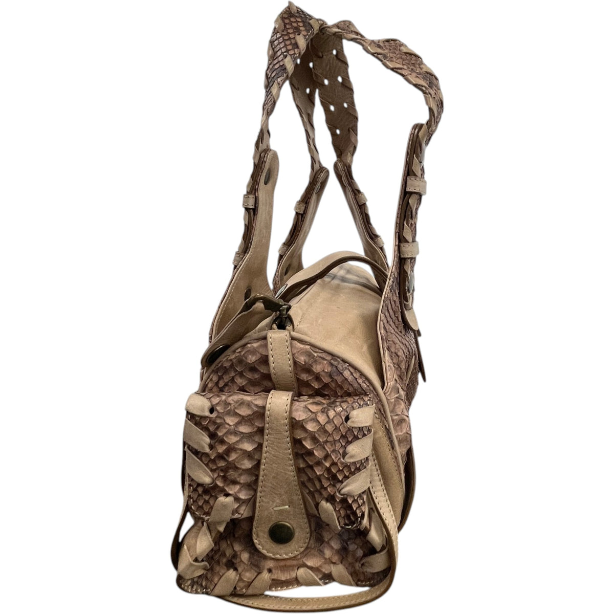 Women's Silverado Python Handbag Beige - Photo 6
