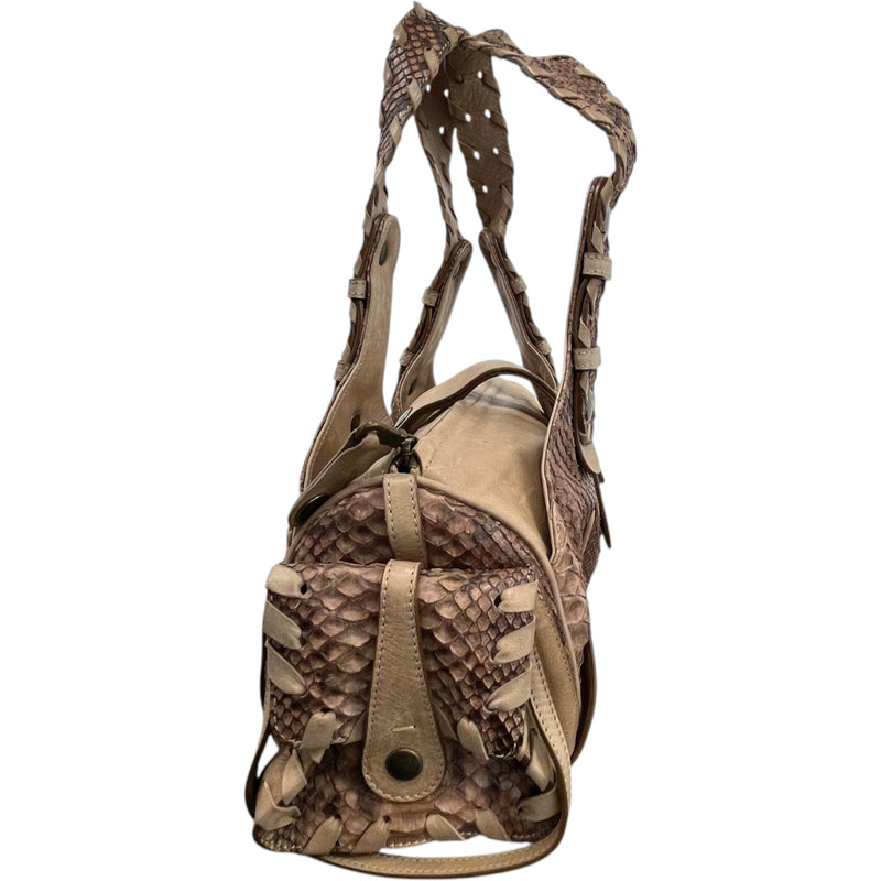 Women's Silverado Python Handbag Beige