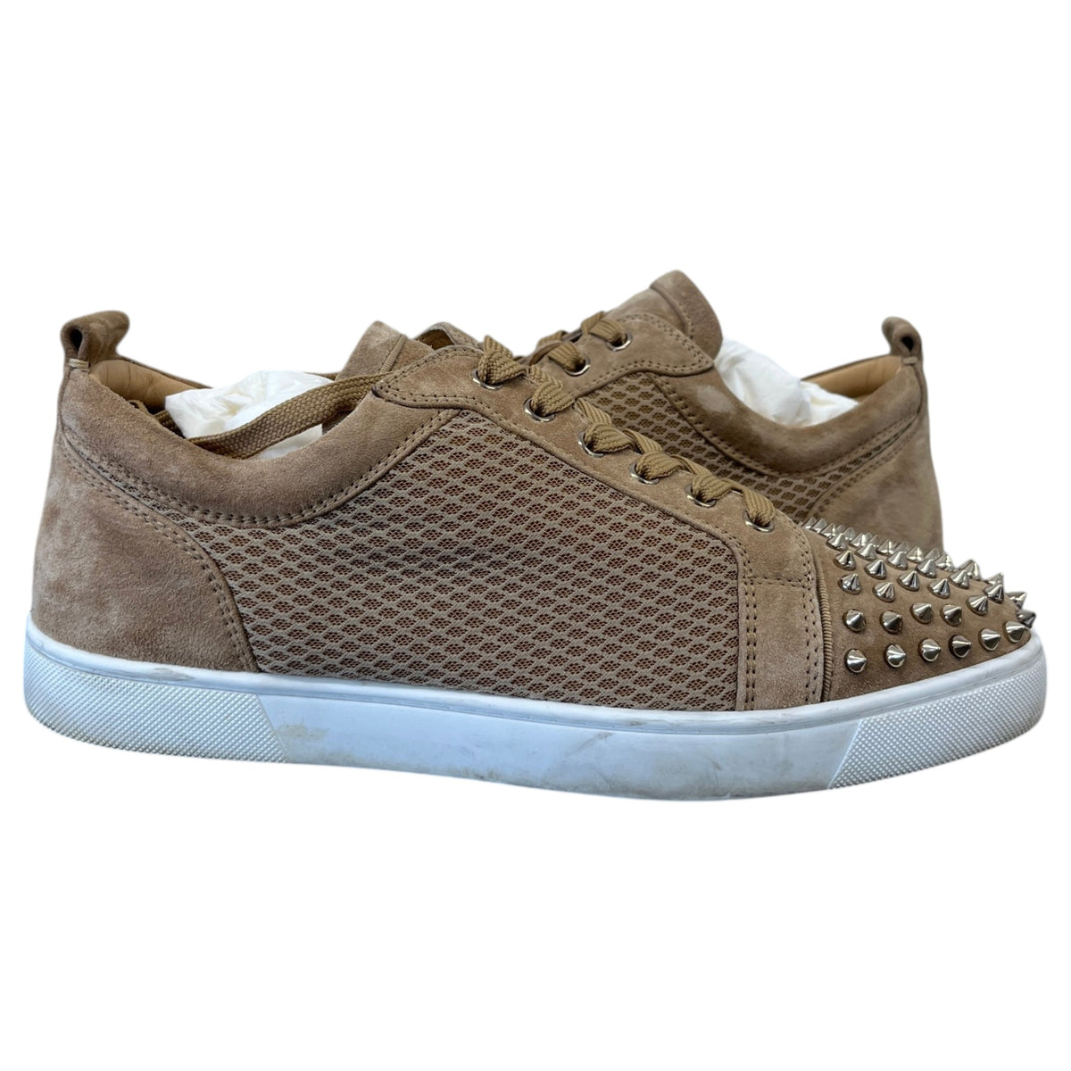 Men's Louis Junior Spikes Flat Low Trainers Beige Size UK 9.5 / EU 43.5 - Photo 3