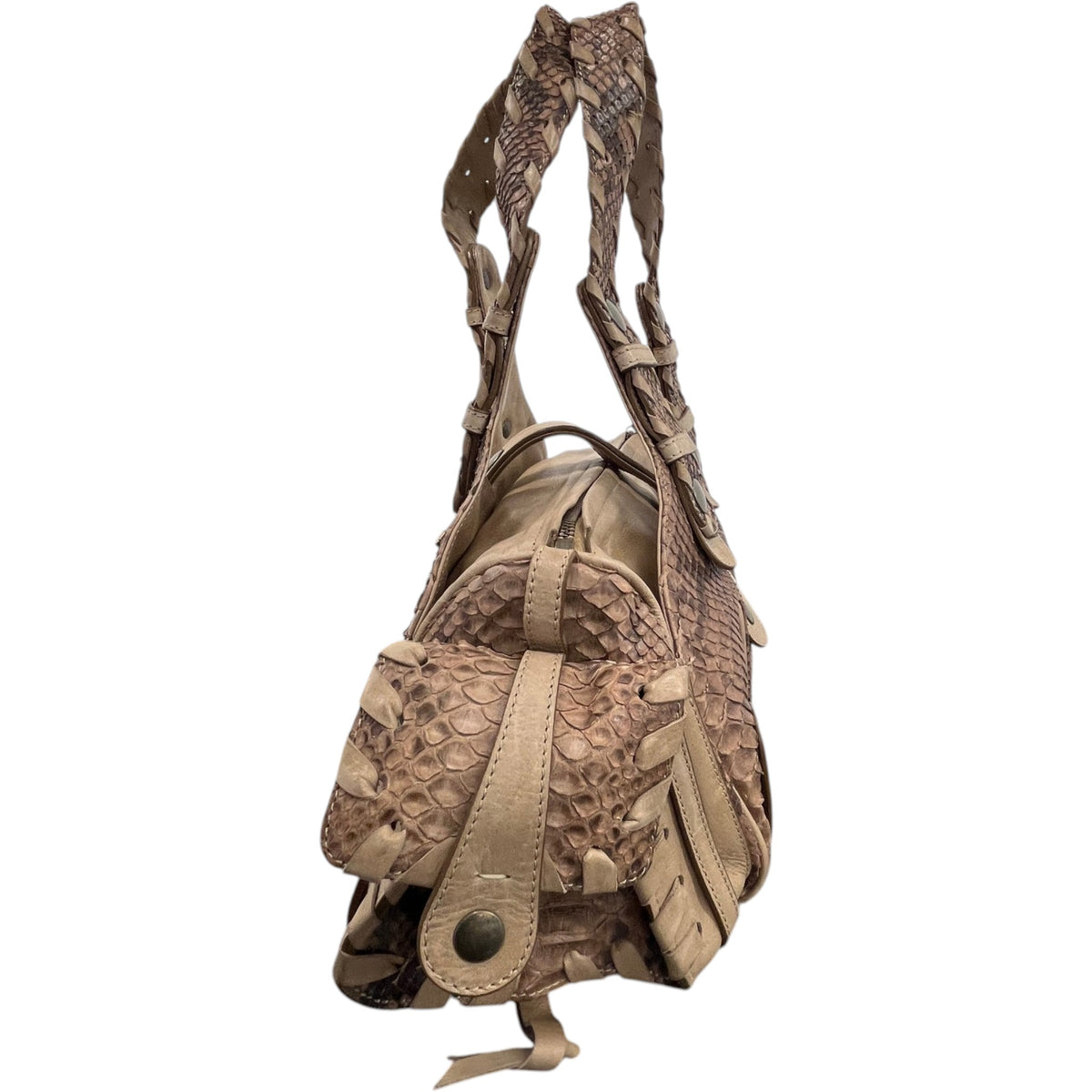 Women's Silverado Python Handbag Beige - Photo 7
