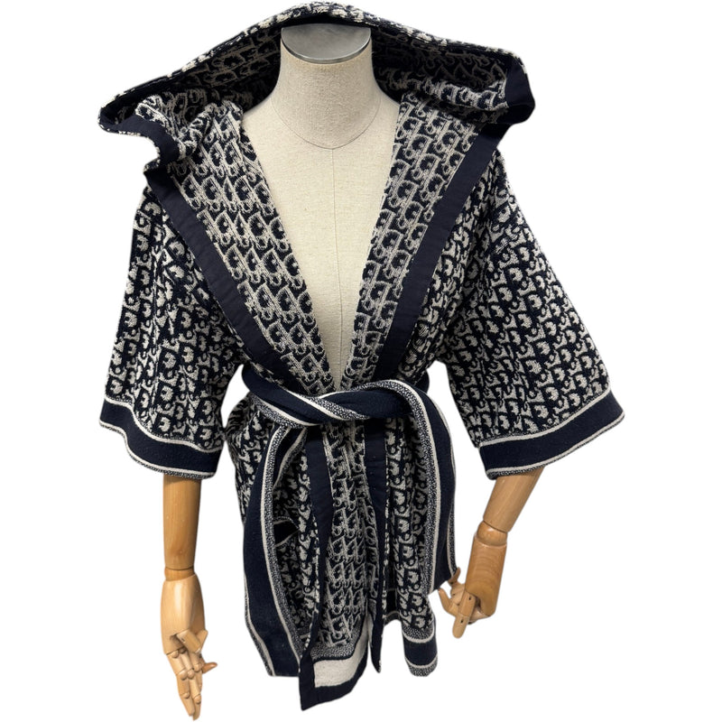 Women's Oblique Terry Short Hooded Bath Robe Beige