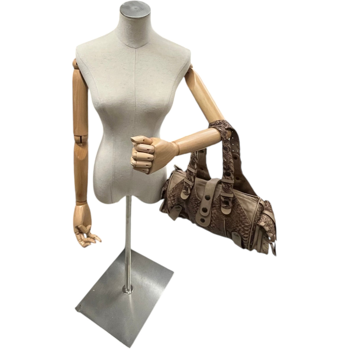 Women's Silverado Python Handbag Beige - Photo 2