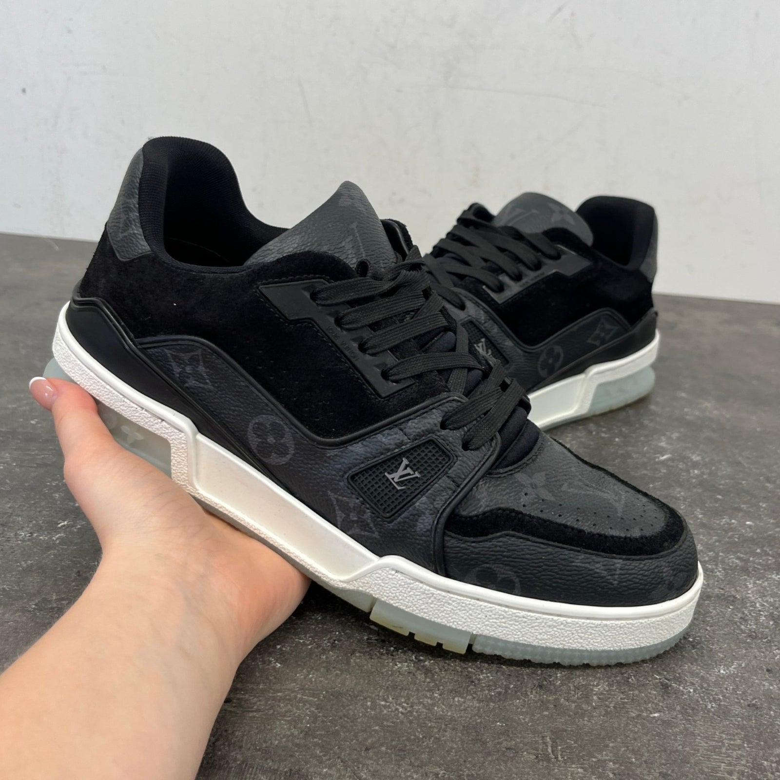 Men's Monogram Eclipse Lv Low Trainers Black Size EU 40.5 / UK 6.5 - Photo 12