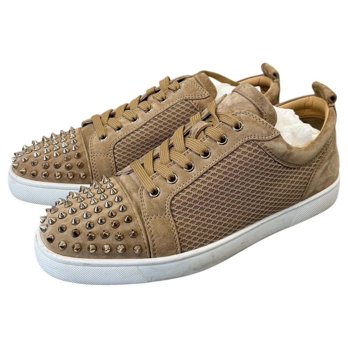 Men's Louis Junior Spikes Flat Low Trainers Beige Size UK 9.5 / EU 43.5 - Photo 9