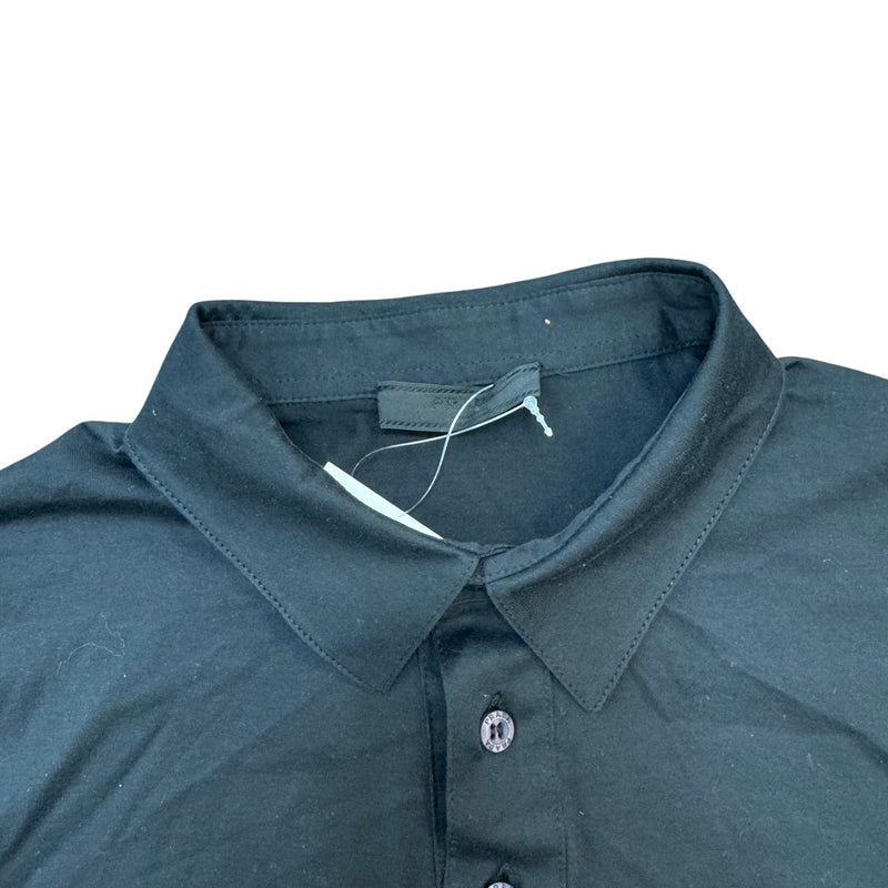 Men's Embroidered Logo Polo Shirt Black Size L