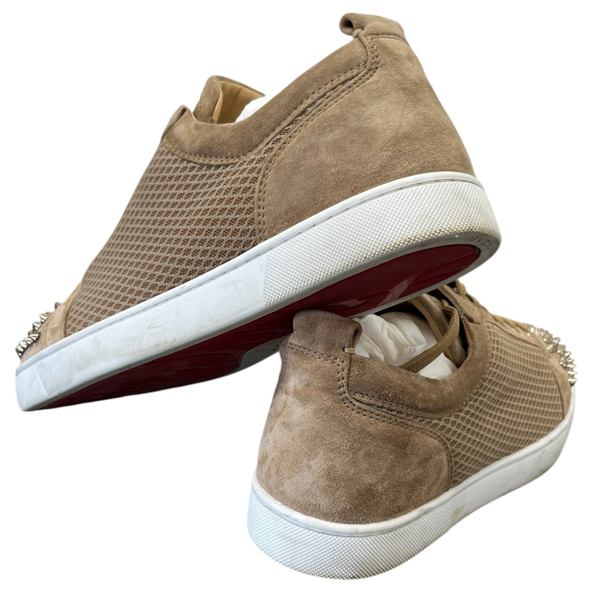 Men's Louis Junior Spikes Flat Low Trainers Beige Size UK 9.5 / EU 43.5 - Photo 10
