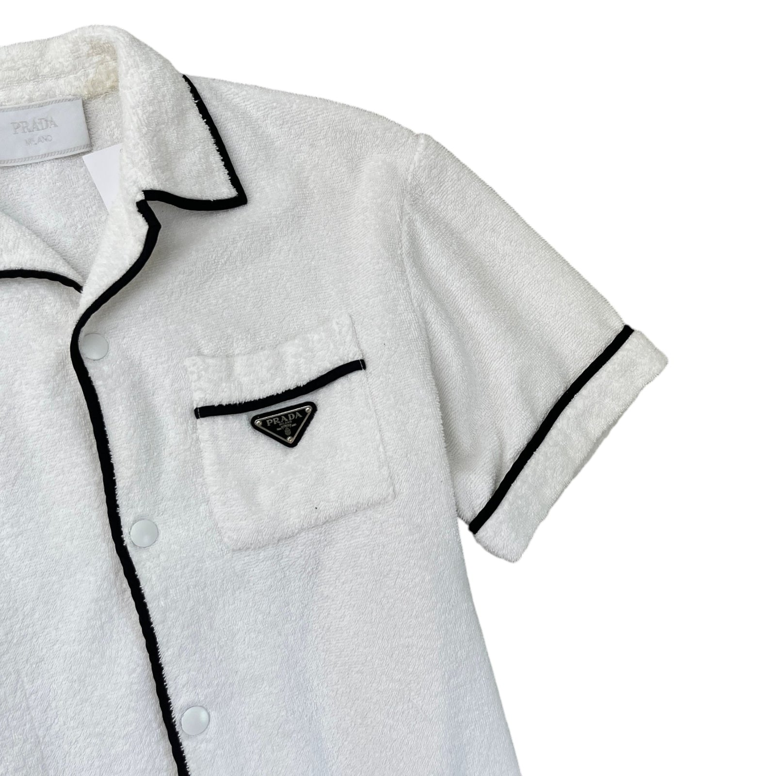 Men's Bowling Terry Plaque Logo Short Sleeve Shirt White Size L - Photo 6