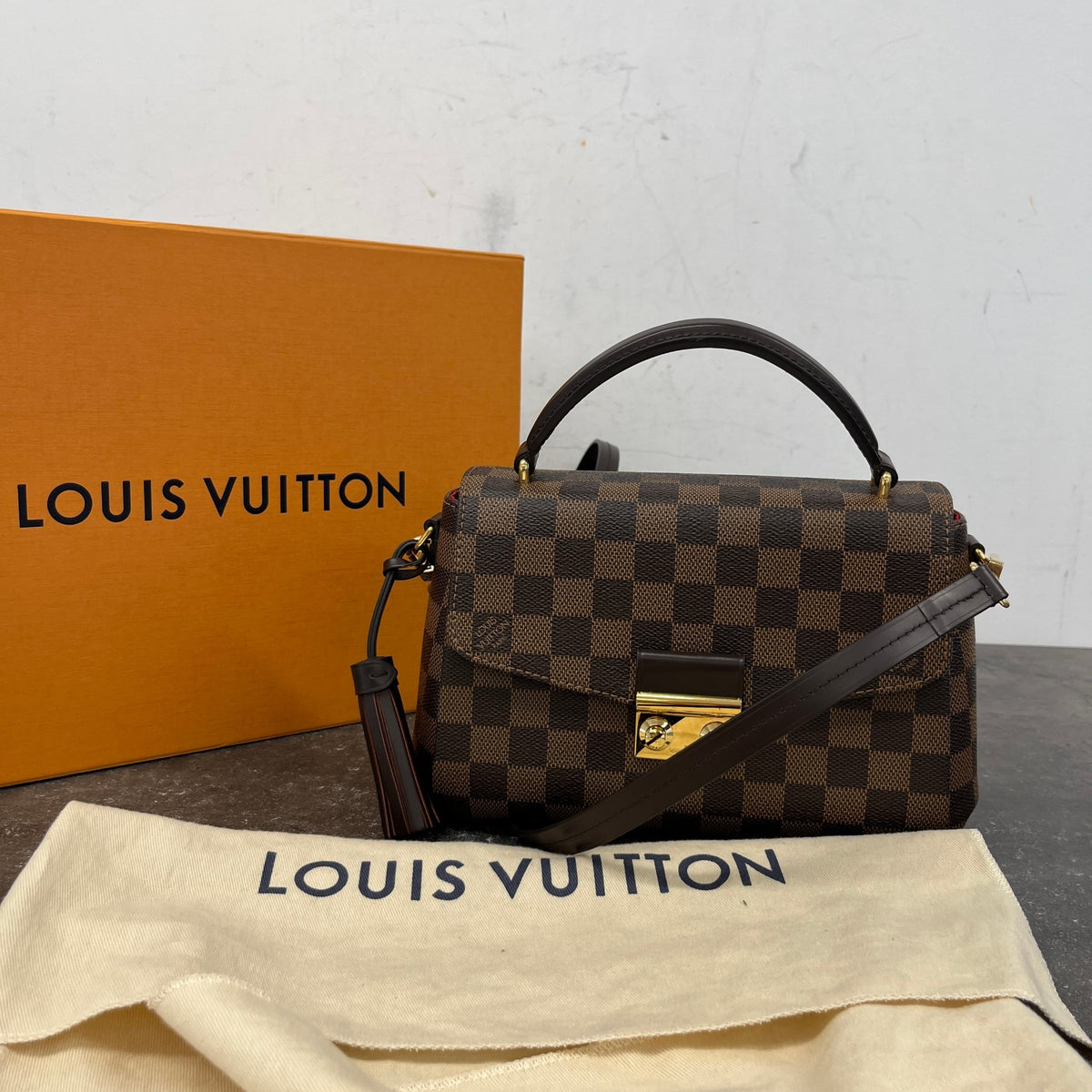 Women's Damier Ebene Croisette Handbag Brown - Photo 13