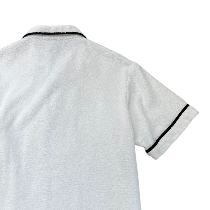 Men's Bowling Terry Plaque Logo Short Sleeve Shirt White Size L